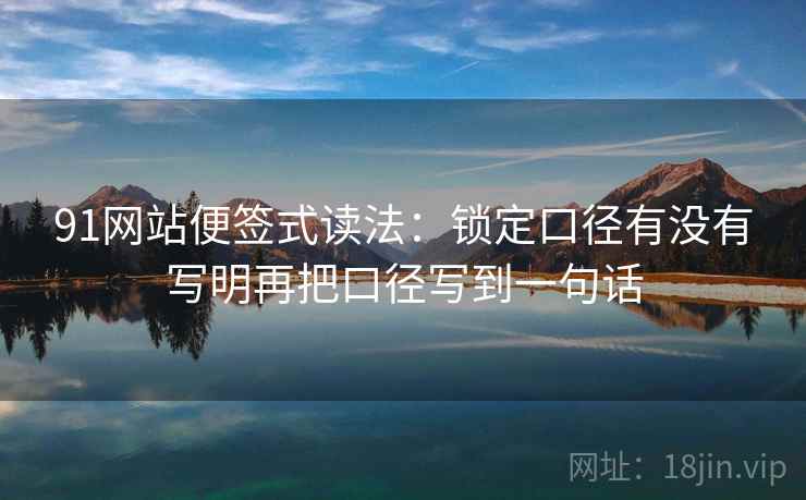 91网站便签式读法：锁定口径有没有写明再把口径写到一句话